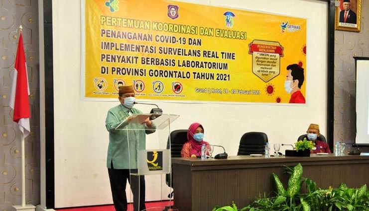 Idris Rahim Buka Rapat Evaluasi Program Penanganan Covid-19 di Gorontalo