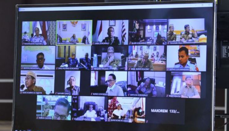 Gubernur Gorontalo Pimpin Rapat Forkopimda Lewat Video Conference