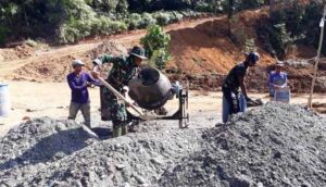 Pembangunan Pondasi Jembatan di Desa Lango Terus Digenjot