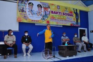 Baksos NKRI Peduli, 1600 KPM Dua Kecamatan di Bone Bolango Terima Bantuan Pokok Bersubsidi