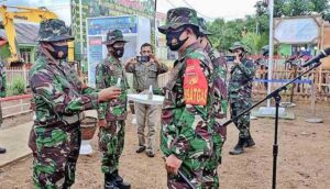 Dandim 1314 Gorut Perketat Protokol Kesehatan di Lokasi TMMD ke – 109