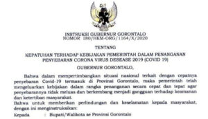 Tekan Angka Penularan Covid-19, Ini Instruksi Gubernur Gorontalo (Utama)