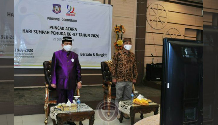 Wakil Gubernur Gorontalo Ikuti Puncak Peringatan Hari Sumpah Pemuda Ke – 92 Secara Virtual