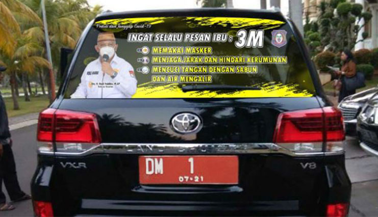 Mobil Pejabat Turut Sosialisasikan Protokol Kesehatan Covid-19