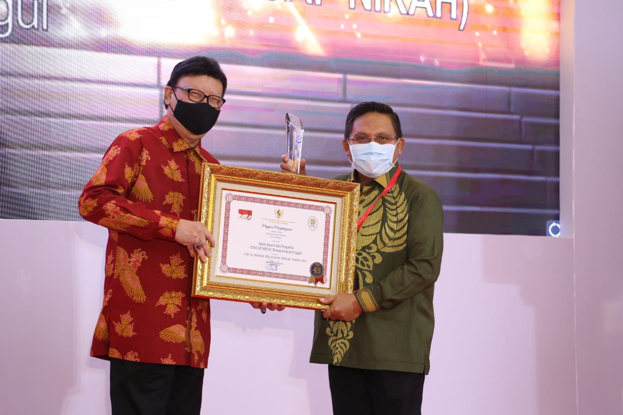 Penghargaan Top 45 Inovasi Pelayanan Publik dan Diterima Langsung oleh Wali Kota Gorontalo