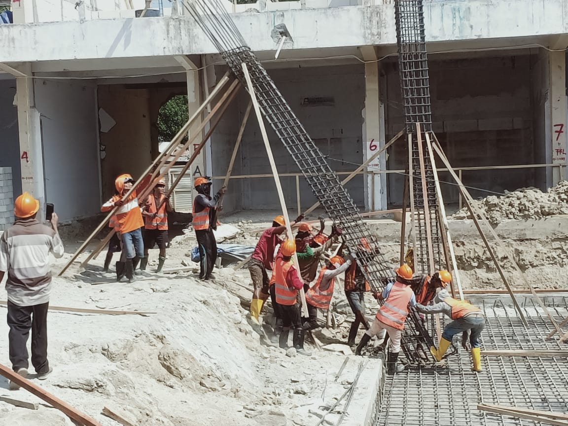 Proses Pengerjaan Renovasi Pasar Sentral Kota Gorontalo