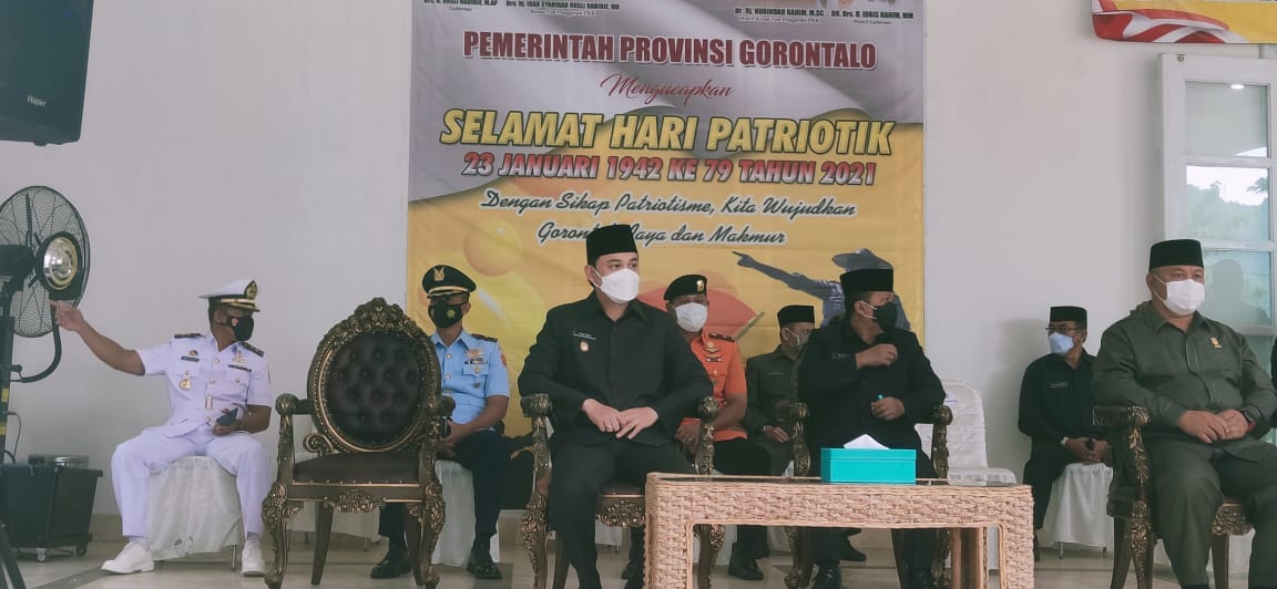 Wakil Wali Kota Gorontalo, Ryan Kono saat menghadiri upacara peringatan Hari Patriotik