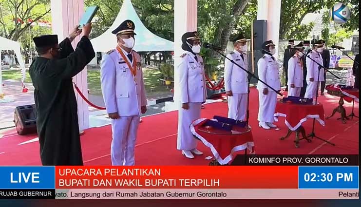 Tiga Kepala Daerah di Provinsi Gorontalo Resmi Dilantik