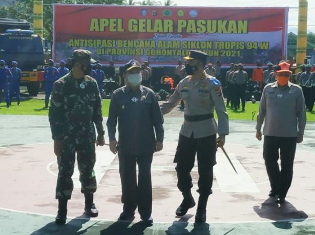 Kesiapsiagaan Siklon Tropis, Polda Gorontalo Gelar Apel Pasukan