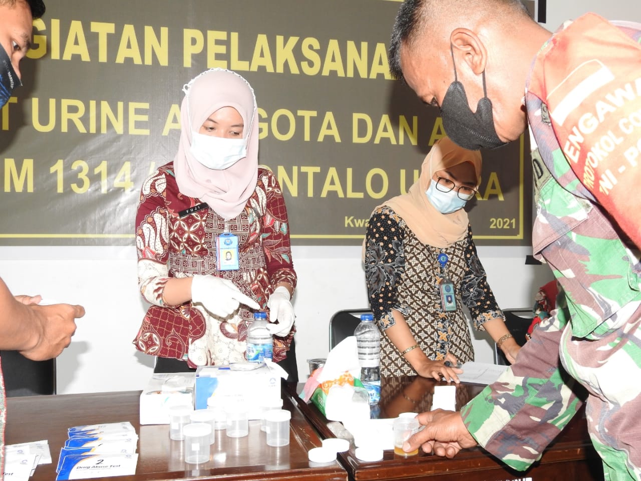 Perangi Narkoba, Kodim 1314 Gorut Laksanakan Penyuluhan P4GN dan Tes Urine