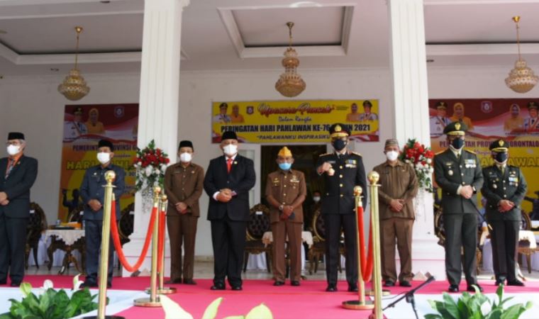 Upacara Hari Pahlawan di Gorontalo dilaksanakan dengan Prokes yang Ketat