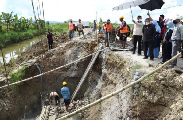 Pembangunan Jembatan Aramco di Paguyaman Capai 21 Persen