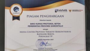 Media Center Provinsi Gorontalo kembali Torehkan Prestasi Nasional
