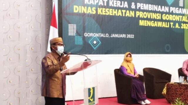 Pejabat Dinas Kesehatan Gorontalo Tanda Tangani Perjanjian Kinerja 2022