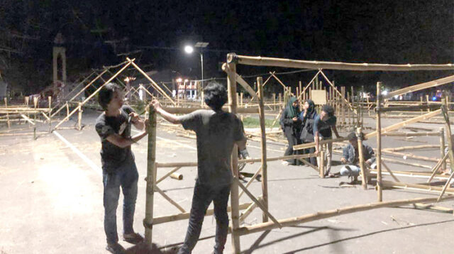Mahasiswa Fakultas Teknik Siapkan Gelaran Tumbilotohe di Kampus 4 UNG