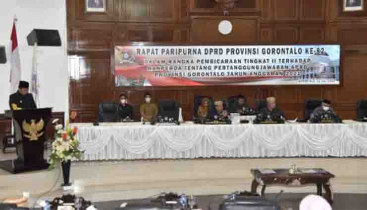 Ranperda Pertanggungjawaban APBD Tahun 2021 Provinsi Goronalo Disetujui jadi Perda