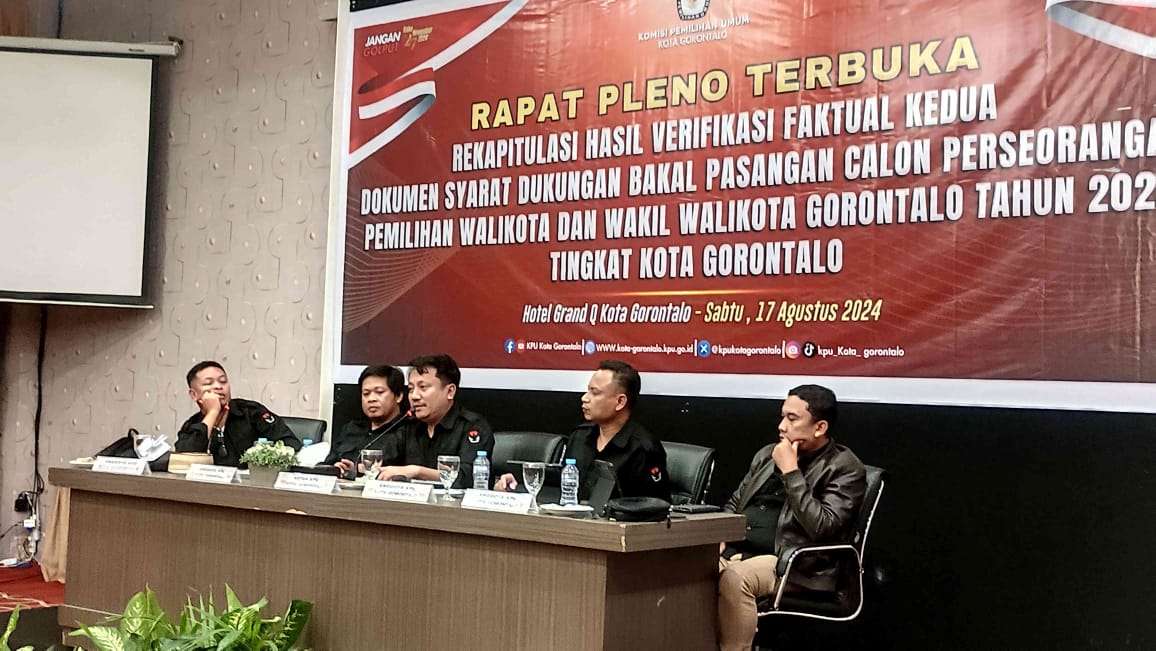 Dua Bakal Pasangan Calon Perseorangan di Kota Gorontalo Lolos Verifikasi Faktual Kedua