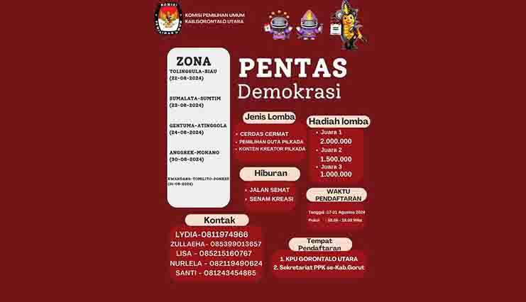 KPU Gorontalo Utara Gelar Pentas Demokrasi, Yuk Daftar!