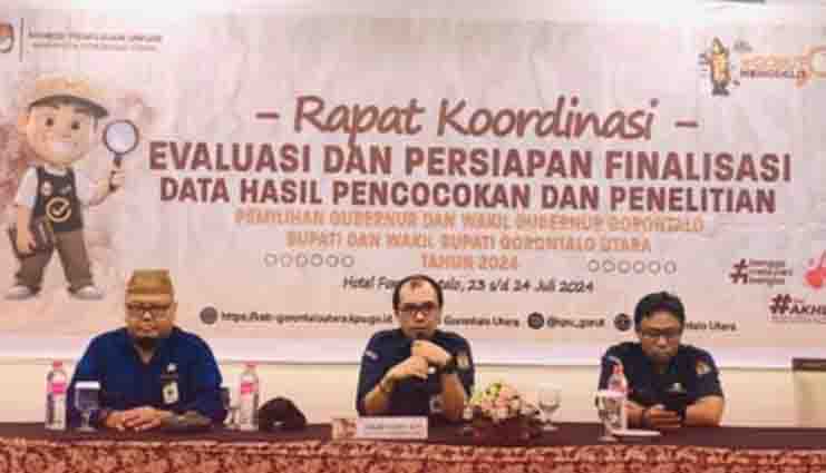 KPU Gorontalo Utara Gelar Rapat Koordinasi Periapan Finalisasi Data Pemilih