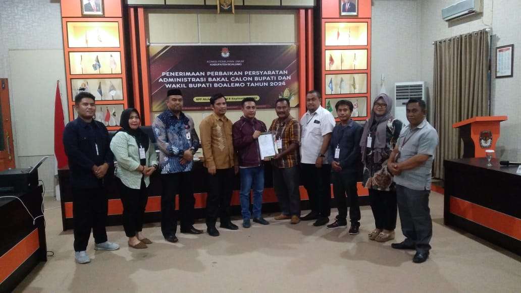 KPU Boalemo Terima Berkas Pebaikan Administasi Lima Bapaslon