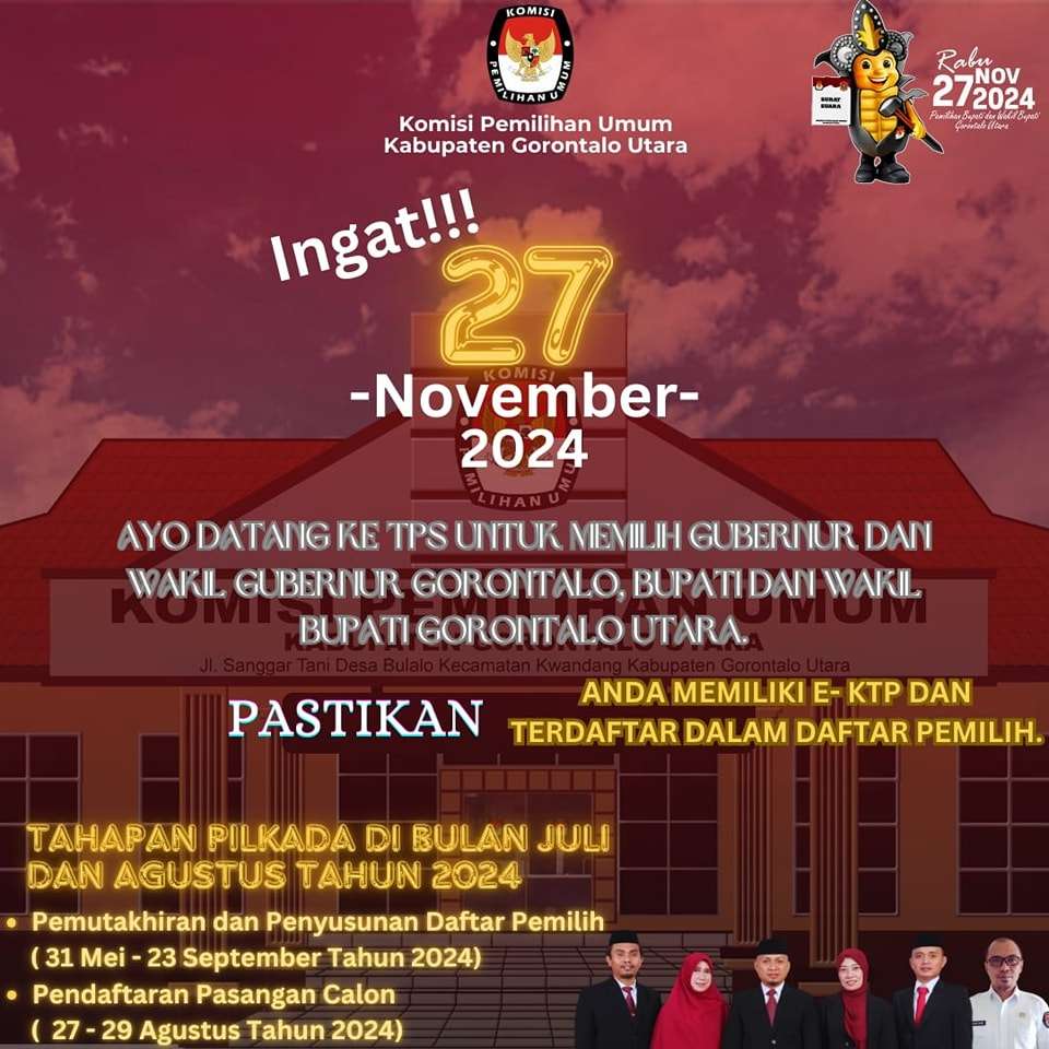 KPU Gorontalo Utara Ajak Warga Sukseskan Pilkada Serentak 2024