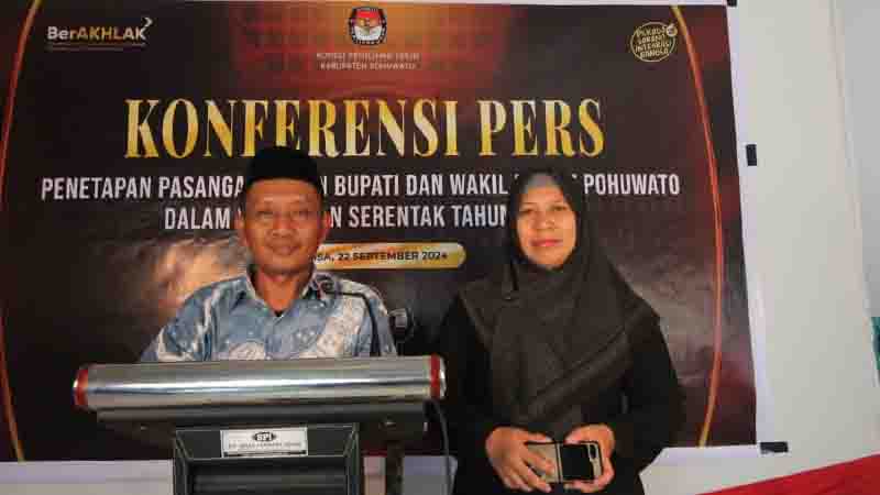 KPU Pohuwato Tetapkan 2 Pasangan Calon Bupati Pilkada 2024