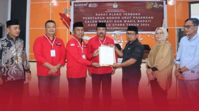Gelar Rapat Pleno Terbuka, KPU Gorontalo Utara Tetapkan Nomor Urut Pasangan Calon Bupati
