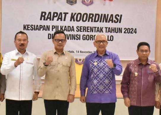 Kesiapan Pilkada Serentak 2024 di Gorontalo, Syukri Botutihe Ikut Rapat dengan Kemendagri