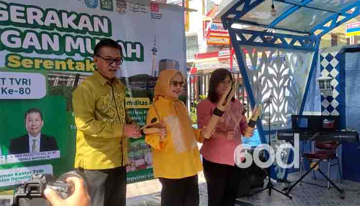 Idah Syaidah Buka Bazar Gerakan Pangan Murah di TVRI Gorontalo