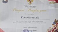 Tangani Stunting dengan Baik, Kota Gorontalo Raih Penghargaan dari Kementerian Dalam Negeri
