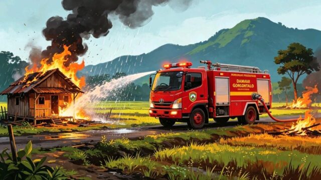 Musim Kemarau, BPBD Gorontalo Sebar Nomor Kontak Damkar Kab/Kota