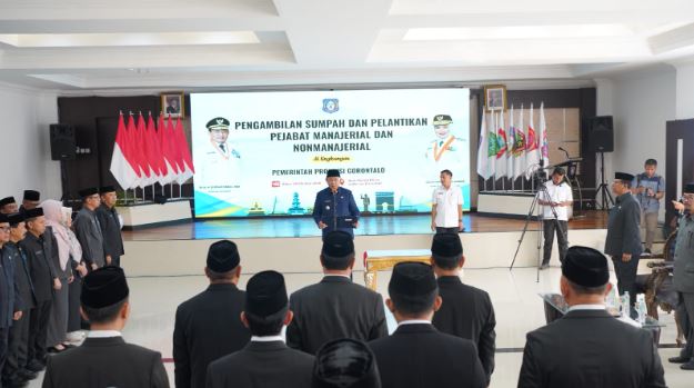 Lantik 37 Pejabat, Gubernur Gorontalo Minta Segera Bekerja Maksimal Isi Kekosongan Jabatan